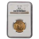 1911 $10 Indian Gold Eagle MS-62 NGC