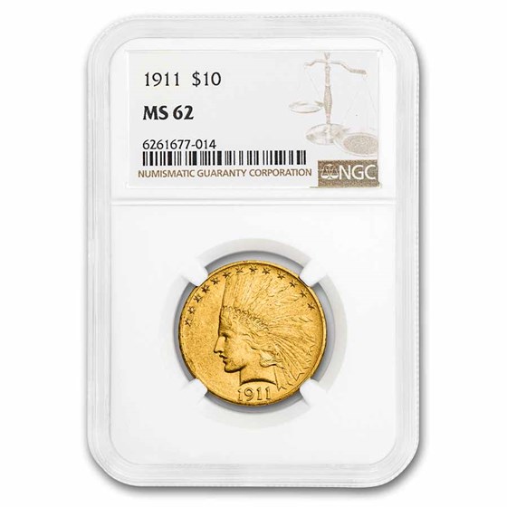 1911 $10 Indian Gold Eagle MS-62 NGC