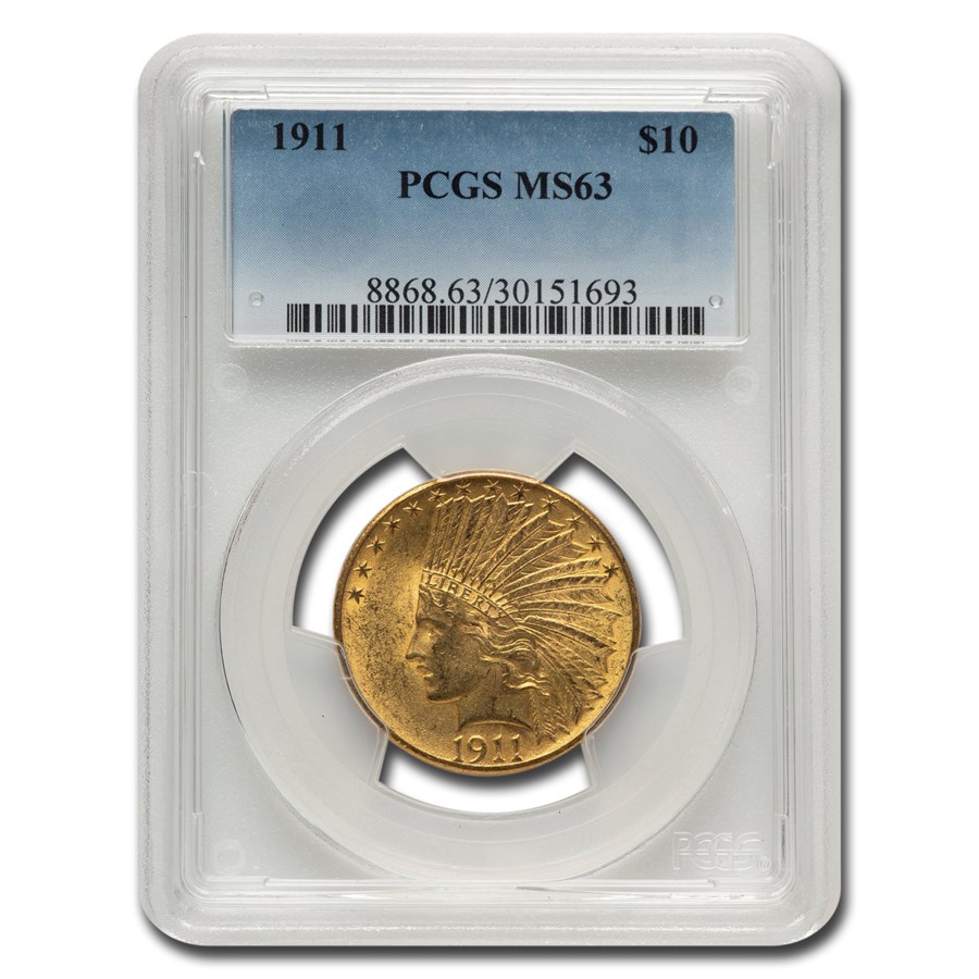 1911 $10 Indian Gold Eagle MS-63 PCGS