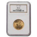 1911 $10 Indian Gold Eagle MS-64 NGC