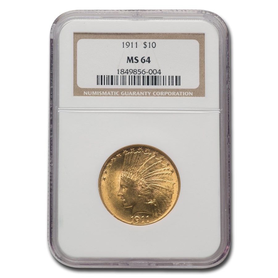 1911 $10 Indian Gold Eagle MS-64 NGC
