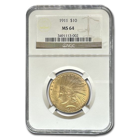 1911 $10 Indian Gold Eagle MS-64 NGC