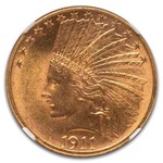 1911 $10 Indian Gold Eagle MS-64 NGC