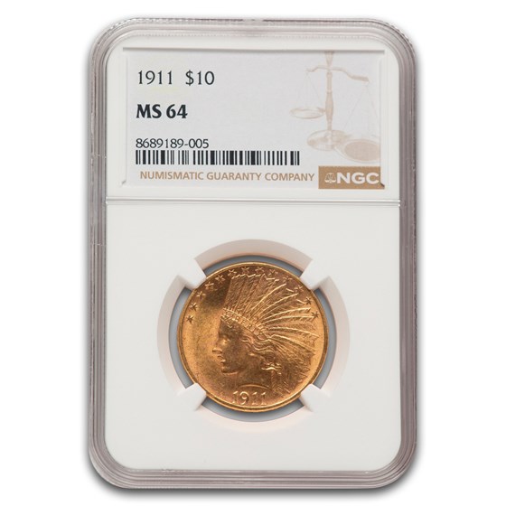 1911 $10 Indian Gold Eagle MS-64 NGC