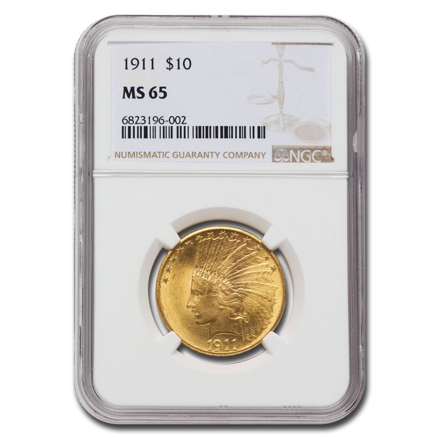 1911 $10 Indian Gold Eagle MS-65 NGC