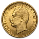1911-1914 Germany Gold 20 Marks Baden Friedrich II BU