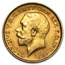 1911-1915 Great Britain Gold Half Sovereign George V Avg Circ