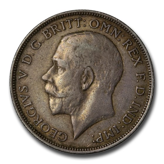 1911-1919 Great Britain Silver Florin George V Avg Circ 1911-1919 Great Britain Silver Florin George V Avg Circ