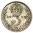 1911-1920 Great Britain Silver 3 Pence George V Avg Circ
