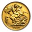 1911-1925 Great Britain Gold 1/2 Sovereign George V AU