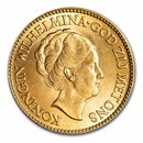 1911-1933 Netherlands Gold 10 Guilders Wilhelmina I BU (Random)