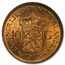1911-1933 Netherlands Gold 10 Gulden MS-64 NGC (Random)