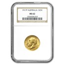 1911-1936 Australia Gold Sovereign George V MS-62 PCGS/NGC
