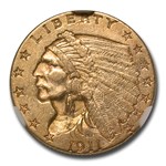 1911 $2.50 Indian Gold Quarter Eagle AU-58 NGC