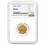 1911 $2.50 Indian Gold Quarter Eagle MS-62 NGC