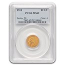 1911 $2.50 Indian Gold Quarter Eagle MS-62 PCGS