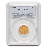 1911 $2.50 Indian Gold Quarter Eagle MS-62 PCGS