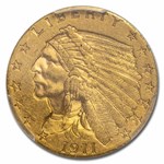 1911 $2.50 Indian Gold Quarter Eagle MS-62 PCGS