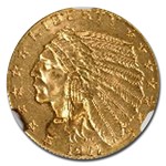 1911 $2.50 Indian Gold Quarter Eagle MS-64+ NGC CAC (Strong D)