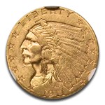 1911 $2.50 Indian Gold Quarter Eagle MS-64+ NGC CAC