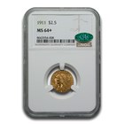 1911 $2.50 Indian Gold Quarter Eagle MS-64+ NGC CAC