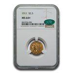 1911 $2.50 Indian Gold Quarter Eagle MS-64+ NGC CAC