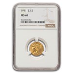 1911 $2.50 Indian Gold Quarter Eagle MS-64 NGC