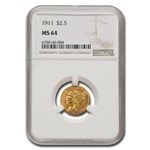 1911 $2.50 Indian Gold Quarter Eagle MS-64 NGC