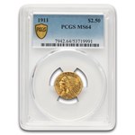 1911 $2.50 Indian Gold Quarter Eagle MS-64 PCGS