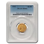 1911 $2.50 Indian Gold Quarter Eagle MS-64 PCGS
