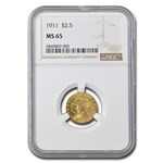 1911 $2.50 Indian Gold Quarter Eagle MS-65 NGC