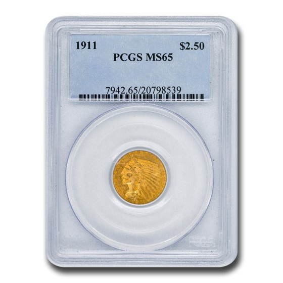 1911 $2.50 Indian Gold Quarter Eagle MS-65 PCGS 1911 $2.50 Indian Gold Quarter Eagle MS-65 PCGS