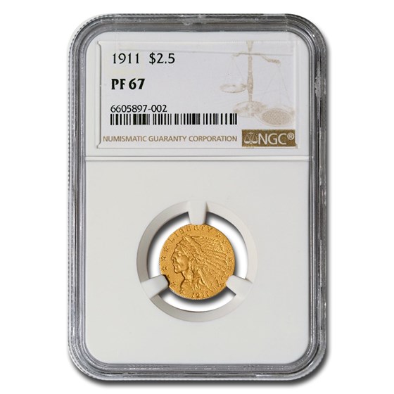 1911 $2.50 Indian Gold Quarter Eagle PF-67 NGC 1911 $2.50 Indian Gold Quarter Eagle PF-67 NGC
