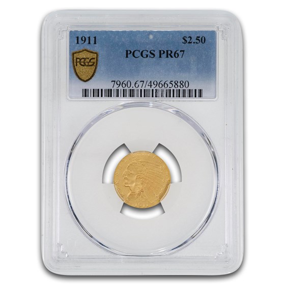1911 $2.50 Indian Gold Quarter Eagle PR-67 PCGS