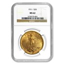 1911 $20 Saint-Gaudens Gold Double Eagle MS-62 NGC