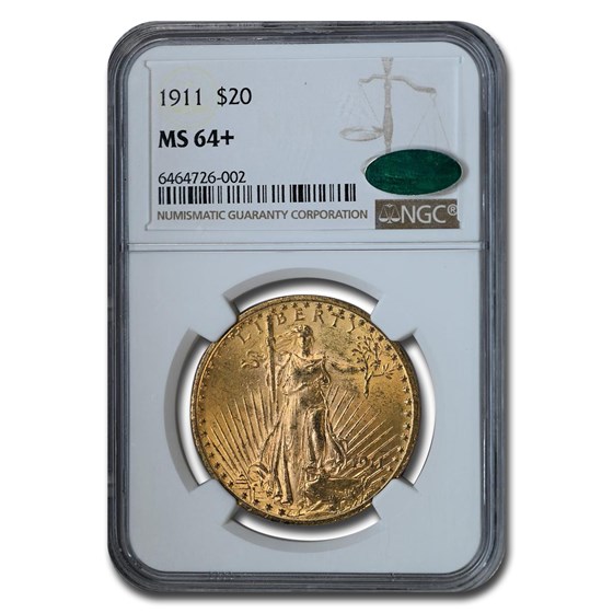 1911 $20 Saint-Gaudens Gold Double Eagle MS-64+ NGC CAC 1911 $20 Saint-Gaudens Gold Double Eagle MS-64+ NGC CAC