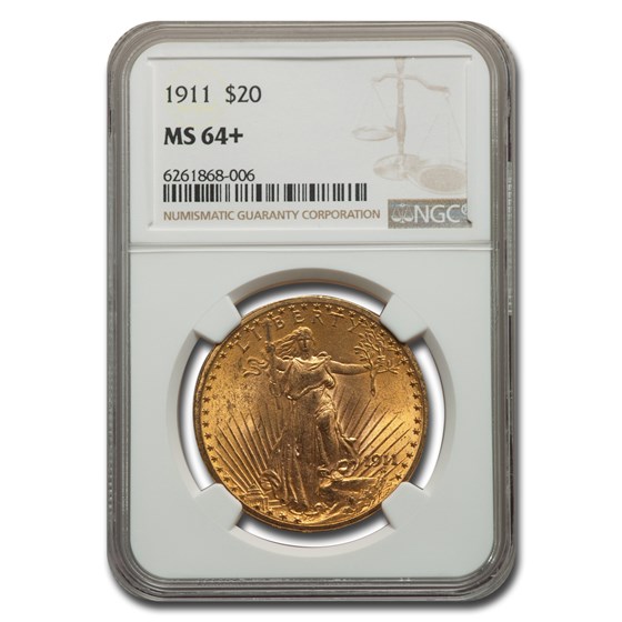 1911 $20 Saint-Gaudens Gold Double Eagle MS-64+ NGC 1911 $20 Saint-Gaudens Gold Double Eagle MS-64+ NGC