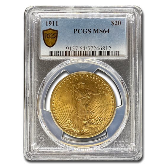 1911 $20 Saint-Gaudens Gold Double Eagle MS-64 PCGS 1911 $20 Saint-Gaudens Gold Double Eagle MS-64 PCGS