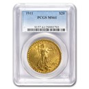 1911 $20 St Gaudens Gold Double Eagle MS-61 PCGS