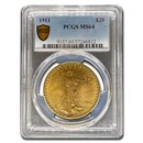 1911 $20 St Gaudens Gold Double Eagle MS-64 PCGS