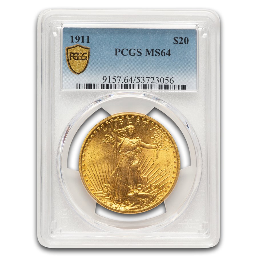 1911 $20 St Gaudens Gold Double Eagle MS-64 PCGS