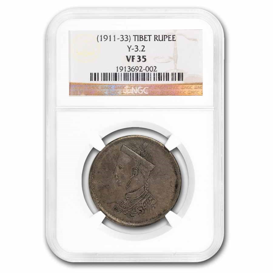 1911-33) Tibet Silver Rupee VF-35 NGC