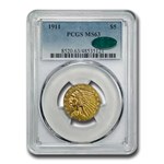1911 $5.00 Indian Gold Half Eagle MS-63 PCGS CAC