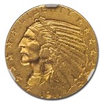 1911 $5 Indian Gold Half Eagle AU-58 NGC