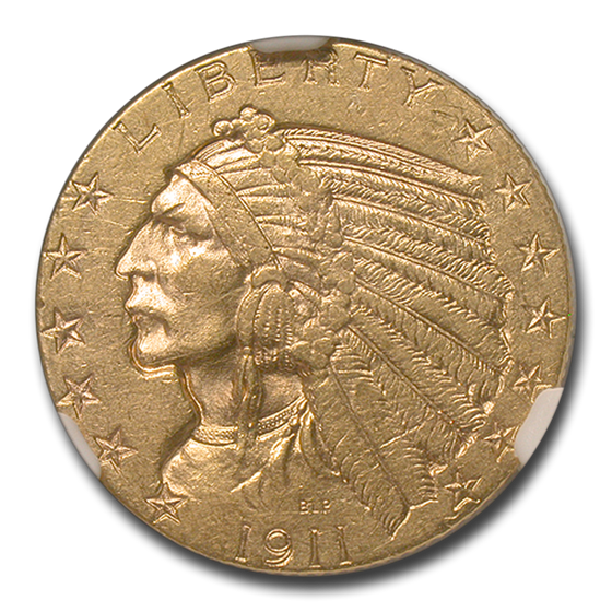 1911 $5 Indian Gold Half Eagle MS-60 NGC 1911 $5 Indian Gold Half Eagle MS-60 NGC