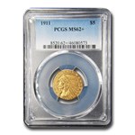 1911 $5 Indian Gold Half Eagle MS-62+ PCGS