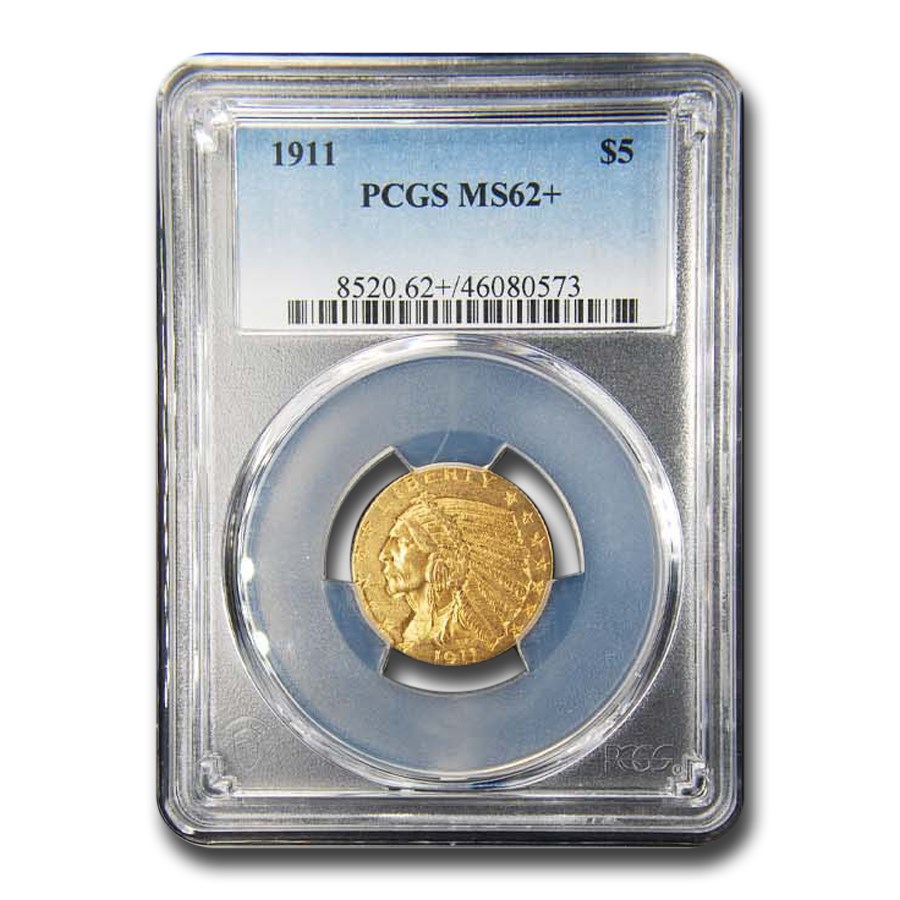 1911 $5 Indian Gold Half Eagle MS-62+ PCGS