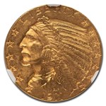 1911 $5 Indian Gold Half Eagle MS-64 NGC