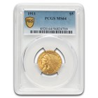 1911 $5 Indian Gold Half Eagle MS-64 PCGS