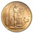 1911-A France Gold 100 Francs Lucky Angel MS-63 NGC